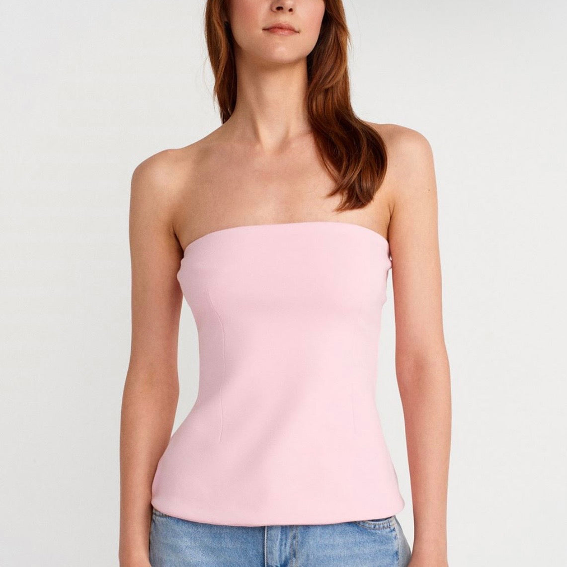 Pink Strapless Top