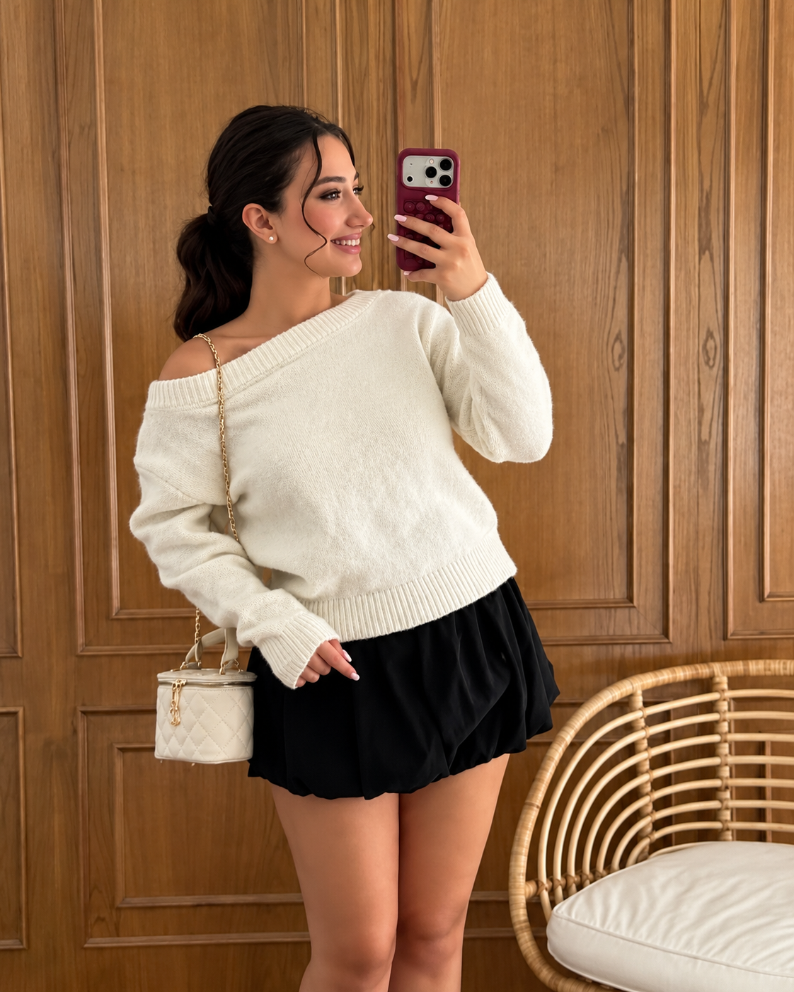Off-White Off-Shoulders Sweater