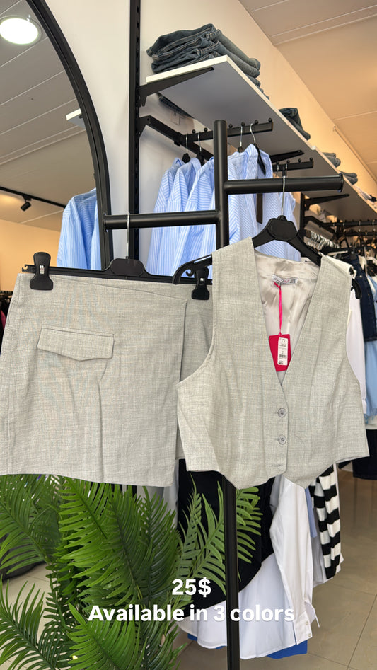 Gray Vest Set