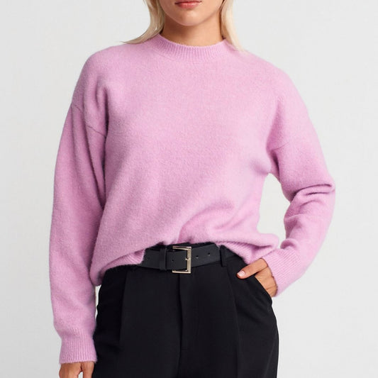 Purple Round Neck Sweater