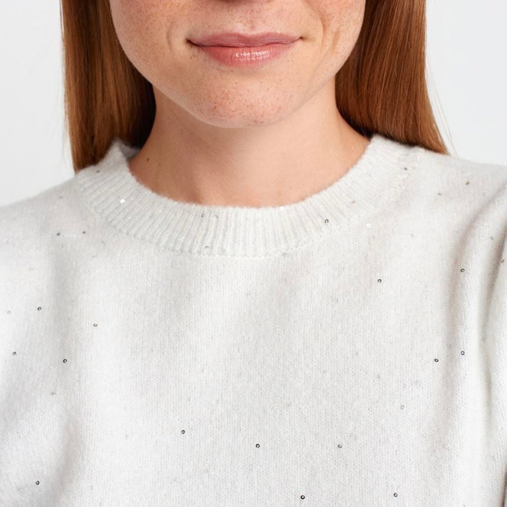 White Glitter Sweater