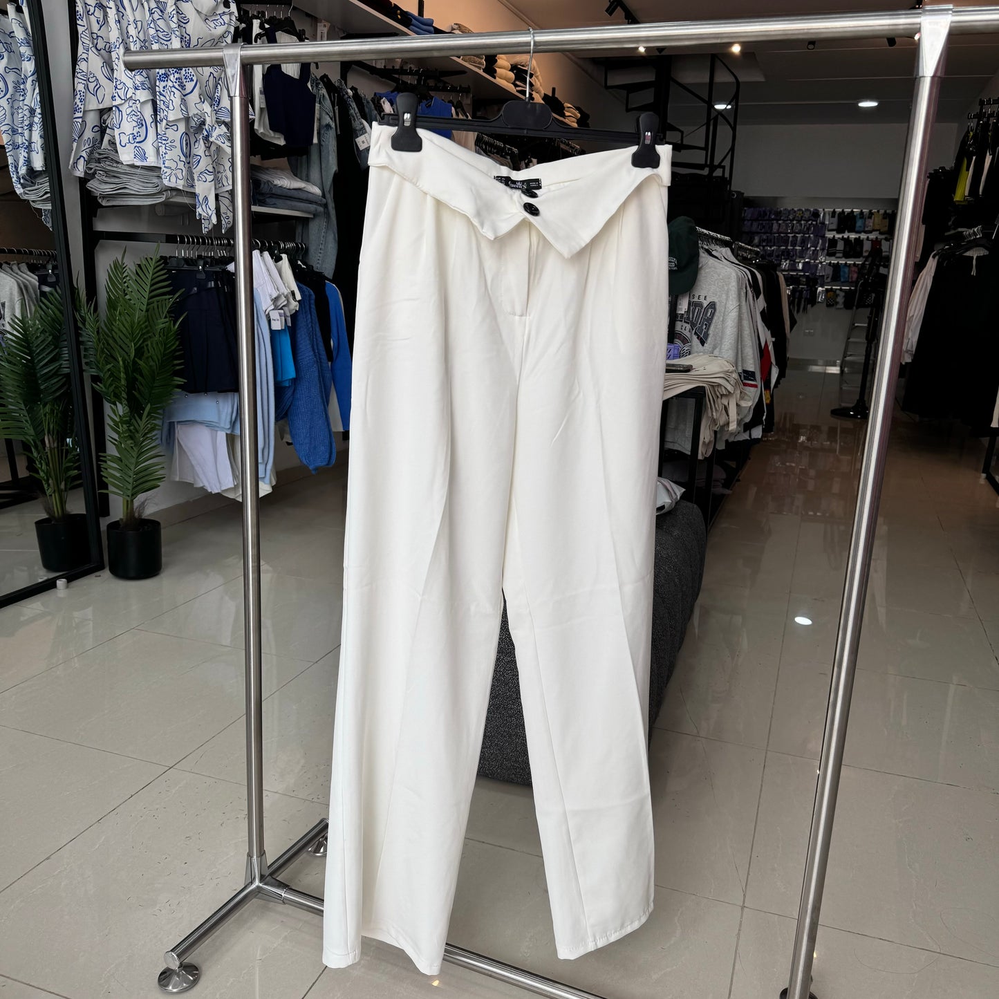 White Pants With Buttons