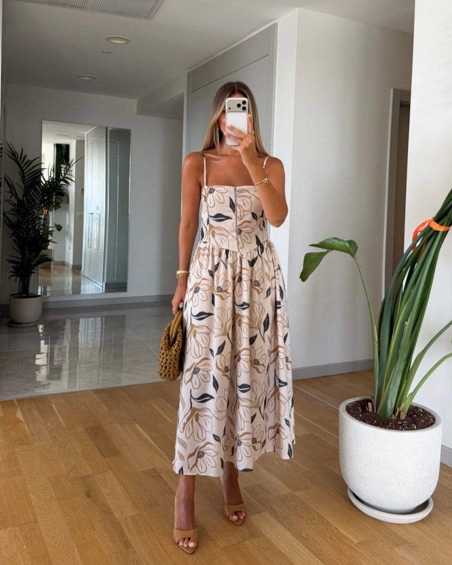 Floral Beige Dress