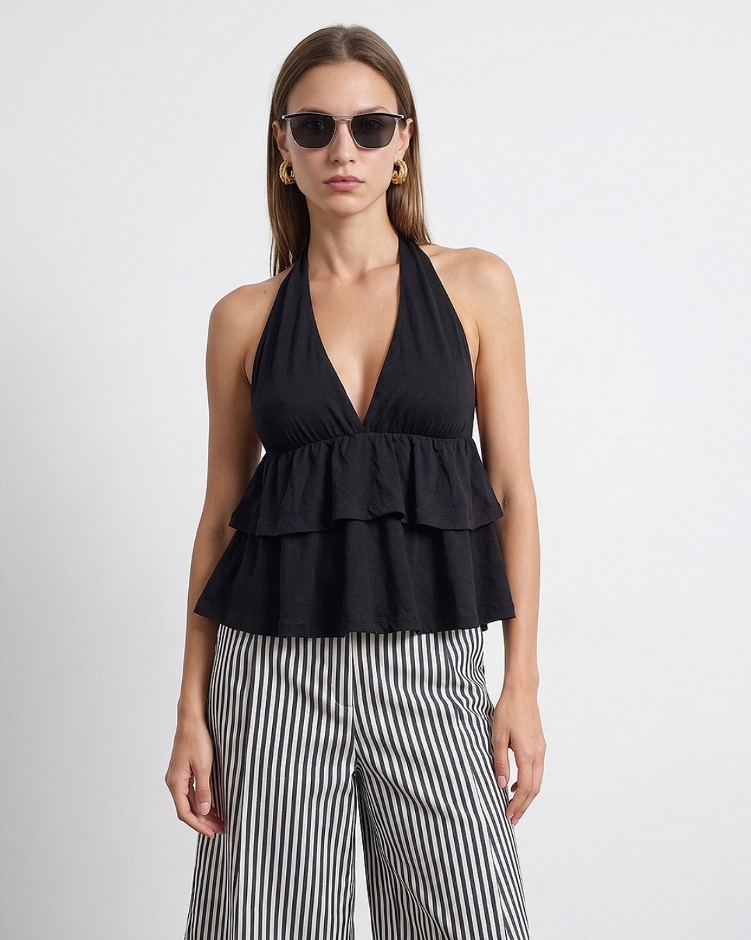 Black Ruffles Top