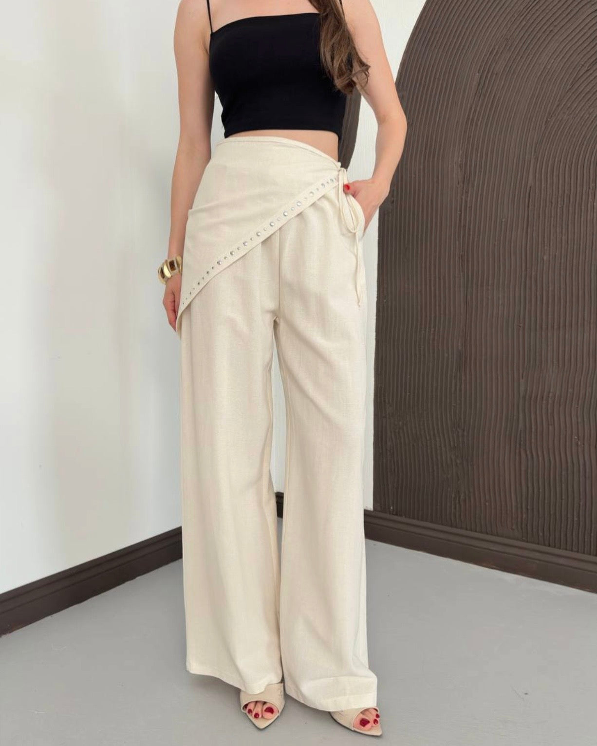 Beige Bandana Pants