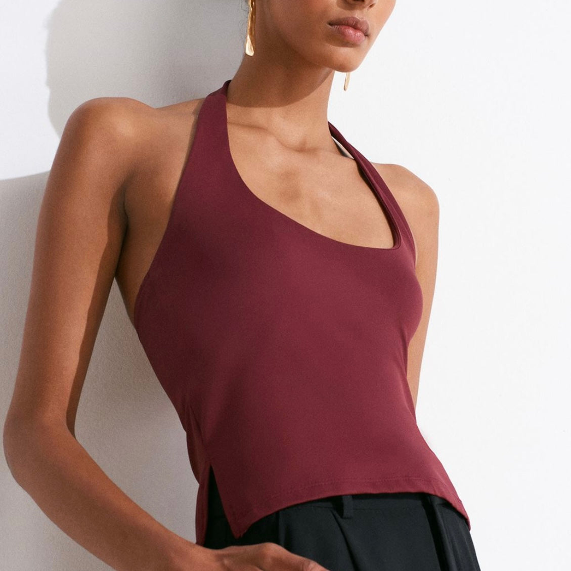 Burgundy Halter Top
