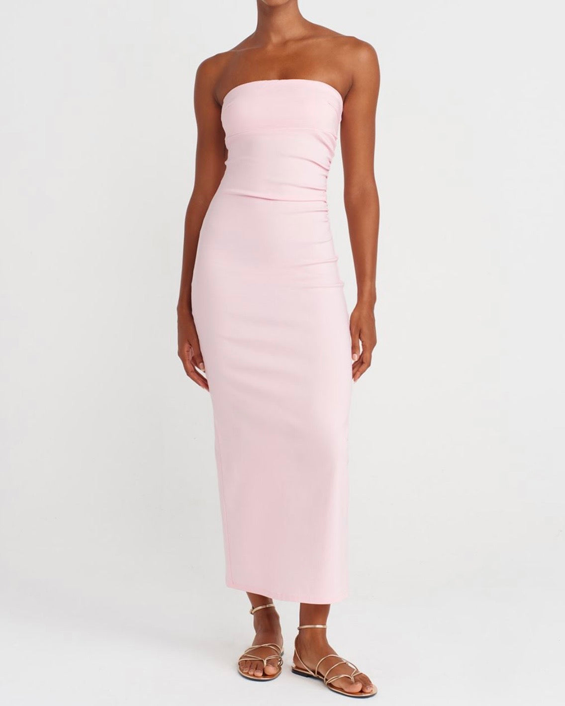 Pink Ruched Dress