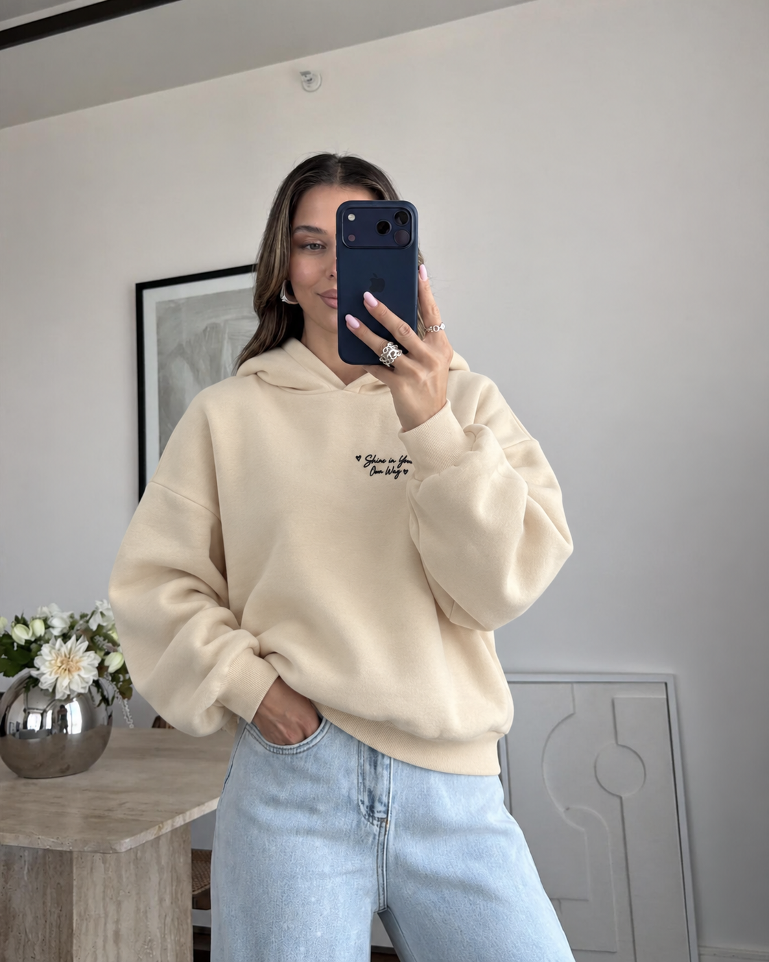 Beige Star Hoodie