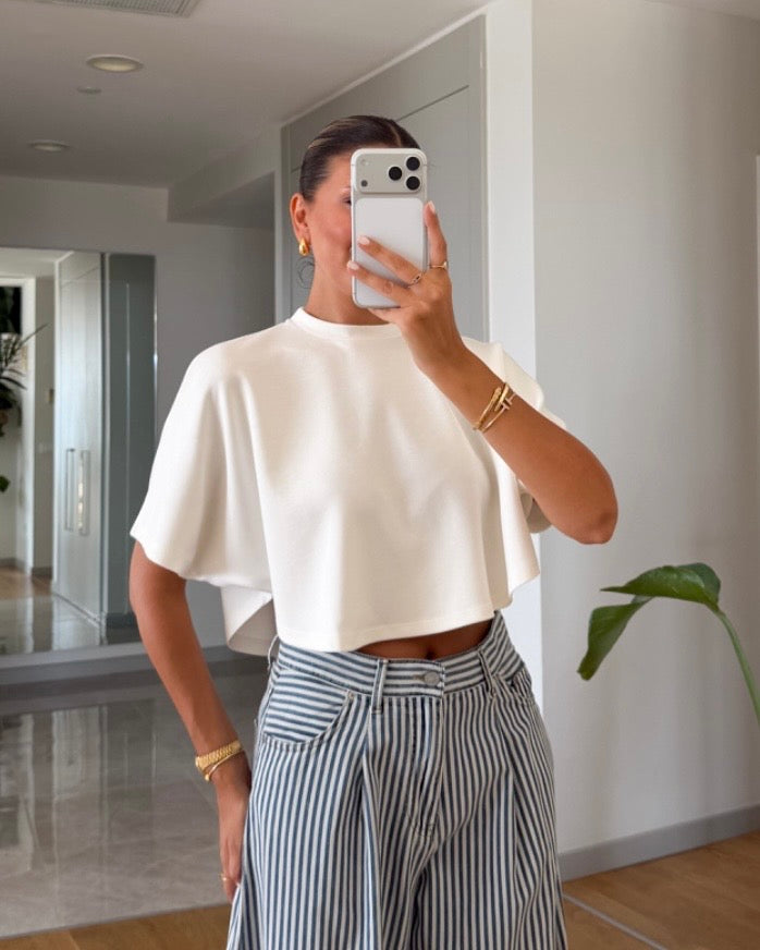 White Cropped T-Shirt