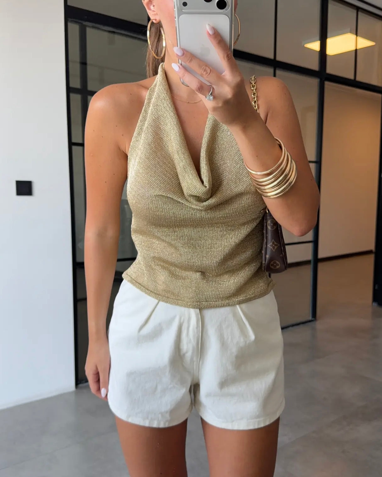 Gold Halter Top
