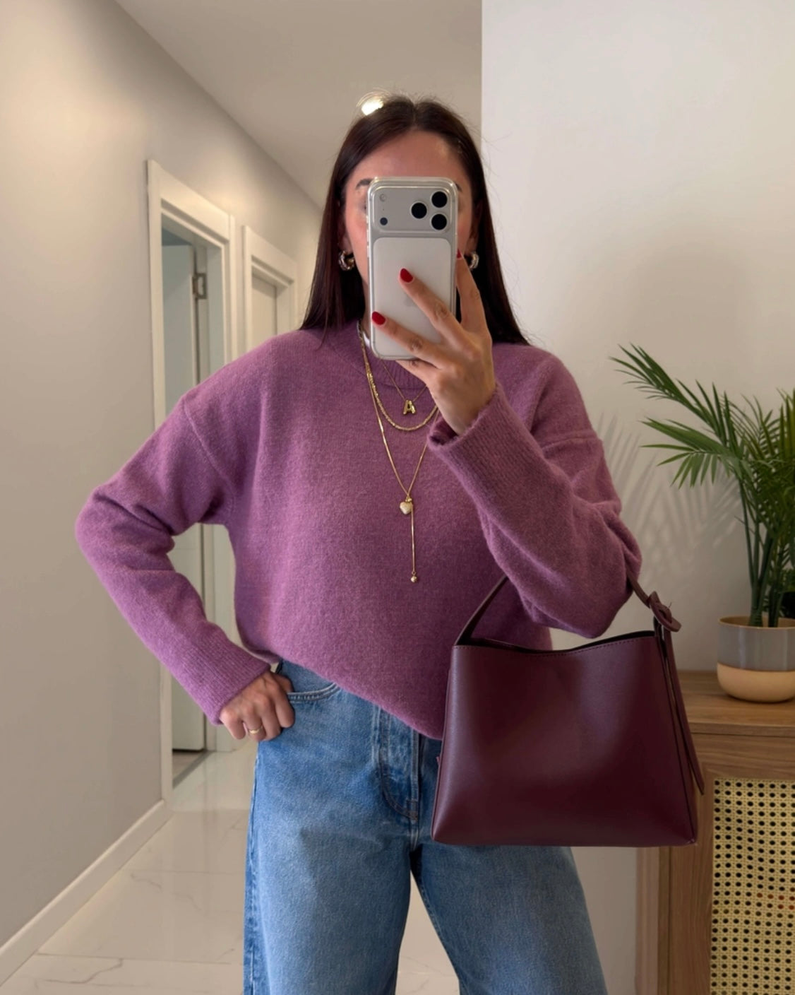 Dusty Mauve Basic Sweater