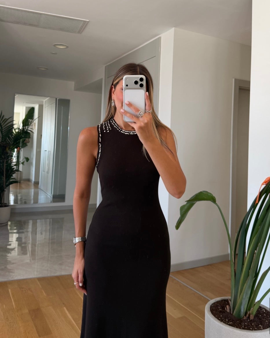 Ribbed Brown Dress