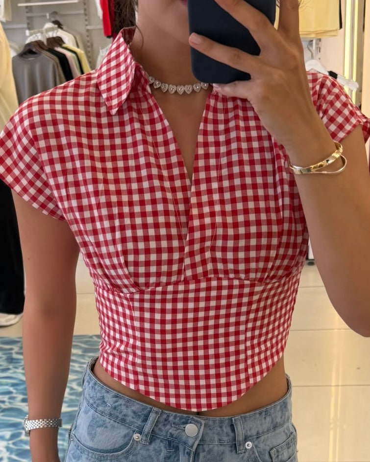 Red Gingham Top