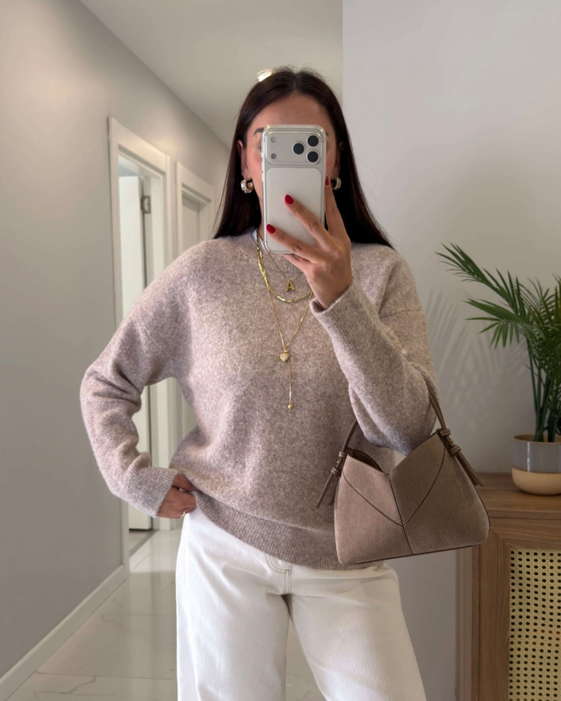 Beige Basic Sweater