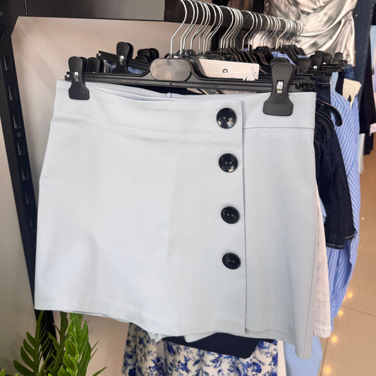 Blue Skort With Black Buttons