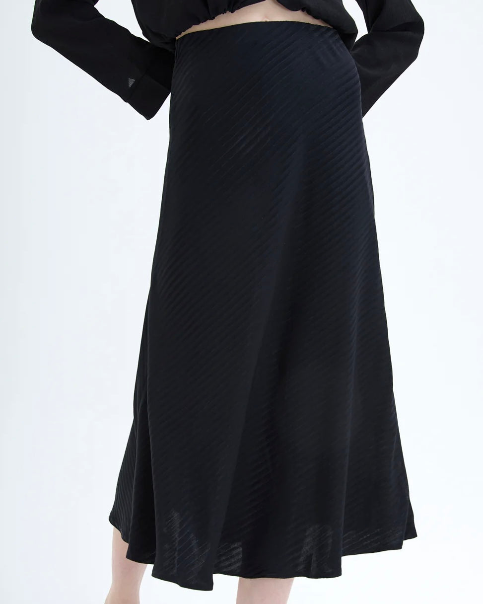 Black Satin Skirt