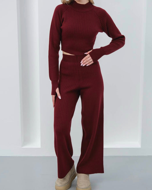 Burgundy 2 pieces Set