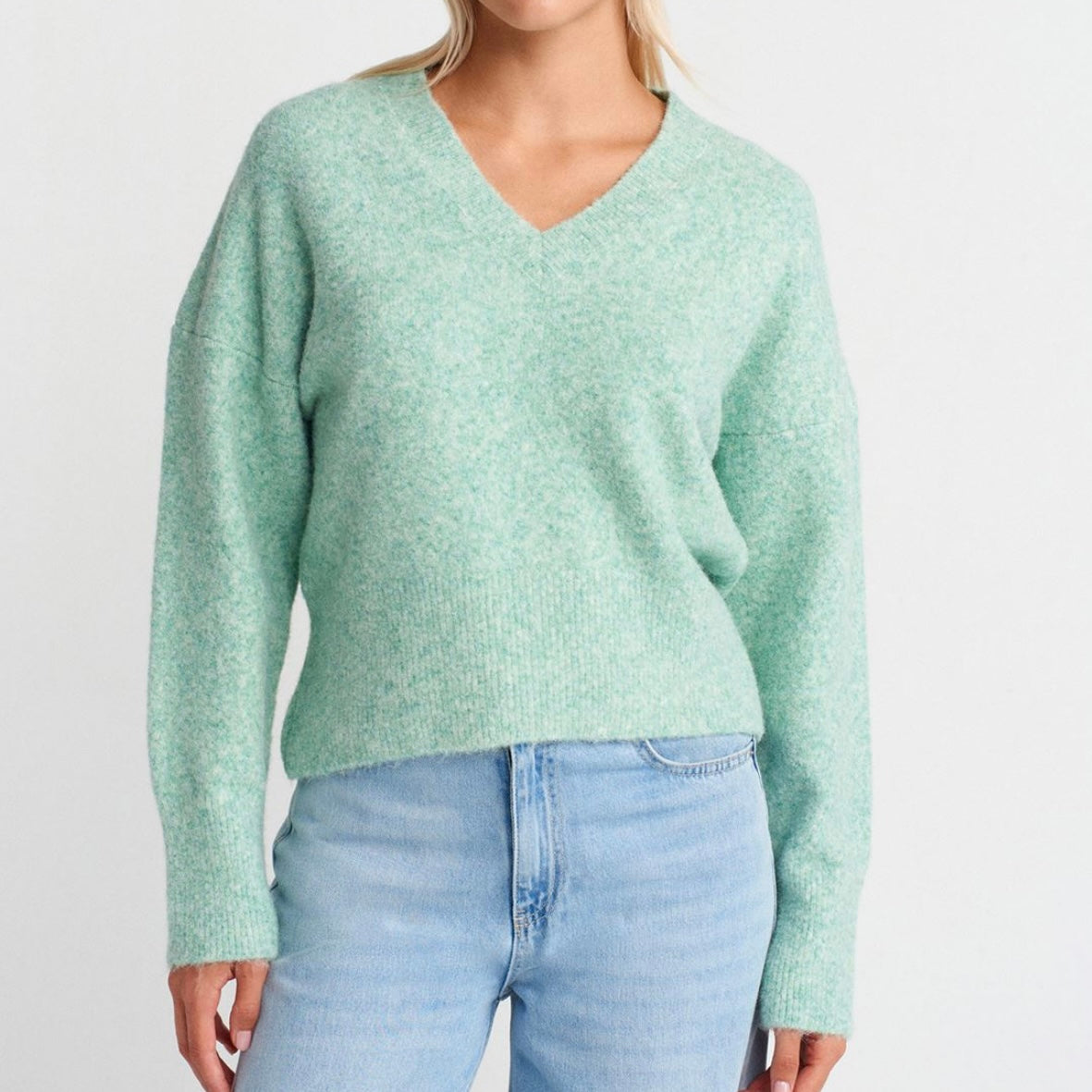 Cyan V Neck Sweater