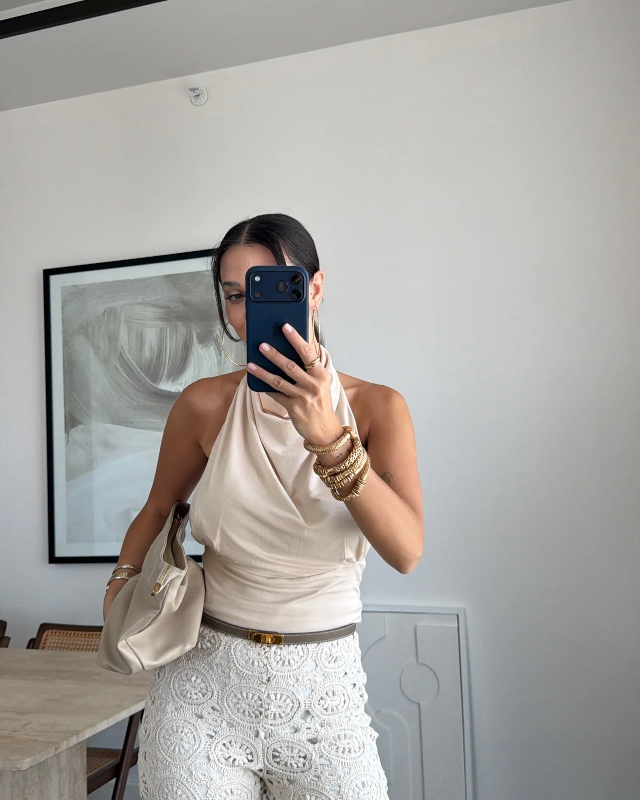 Beige Halter Top