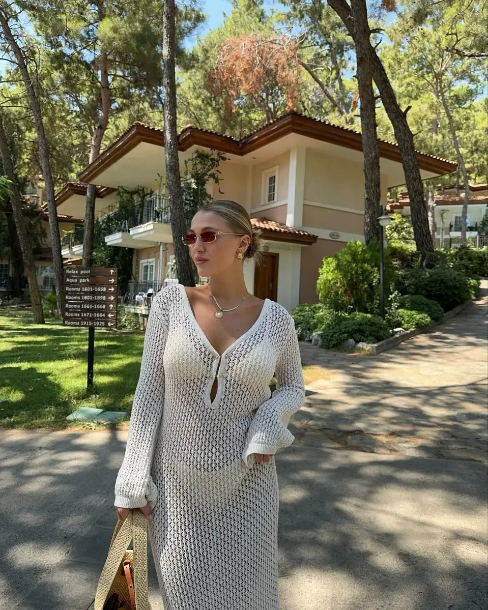 White Beachwear Cover up Dress