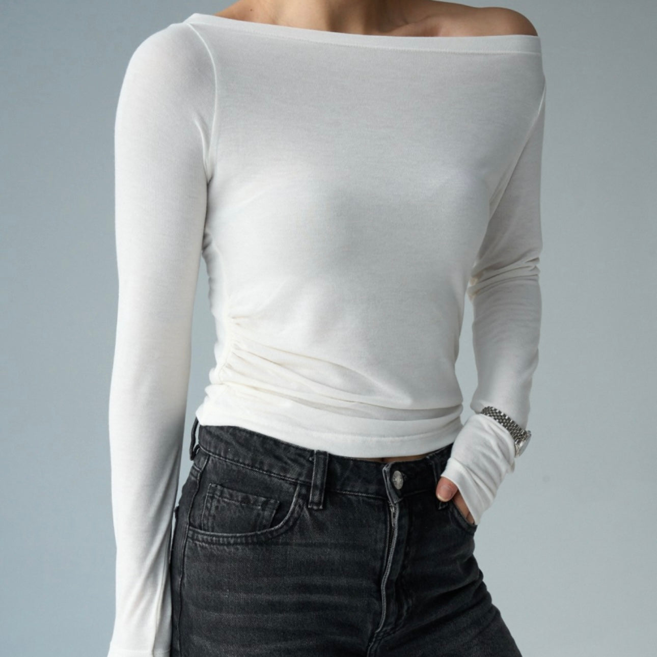 White Long Sleeve Top