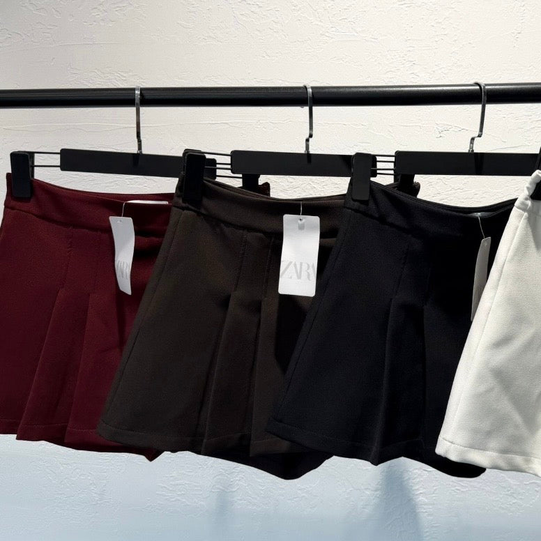 Pleated Skirts With Shorts Underneath