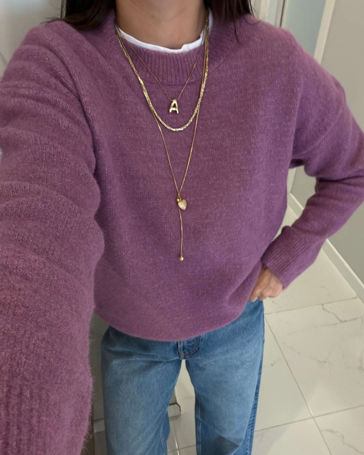 Dusty Mauve Basic Sweater