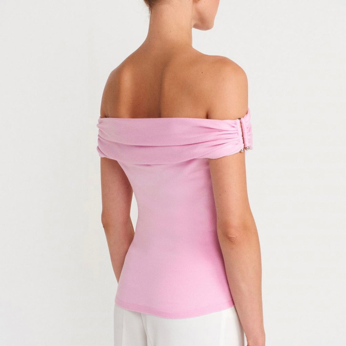 Pink Off-Shoulders Top