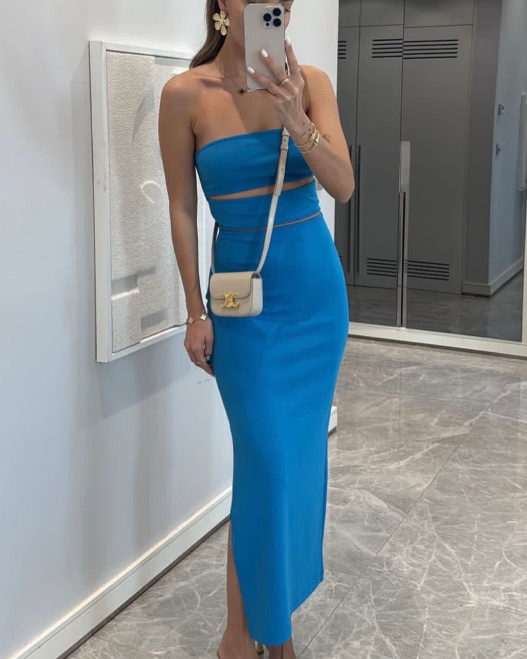 Cutout Blue Dress