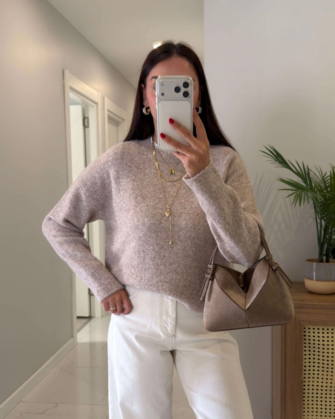 Beige Basic Sweater
