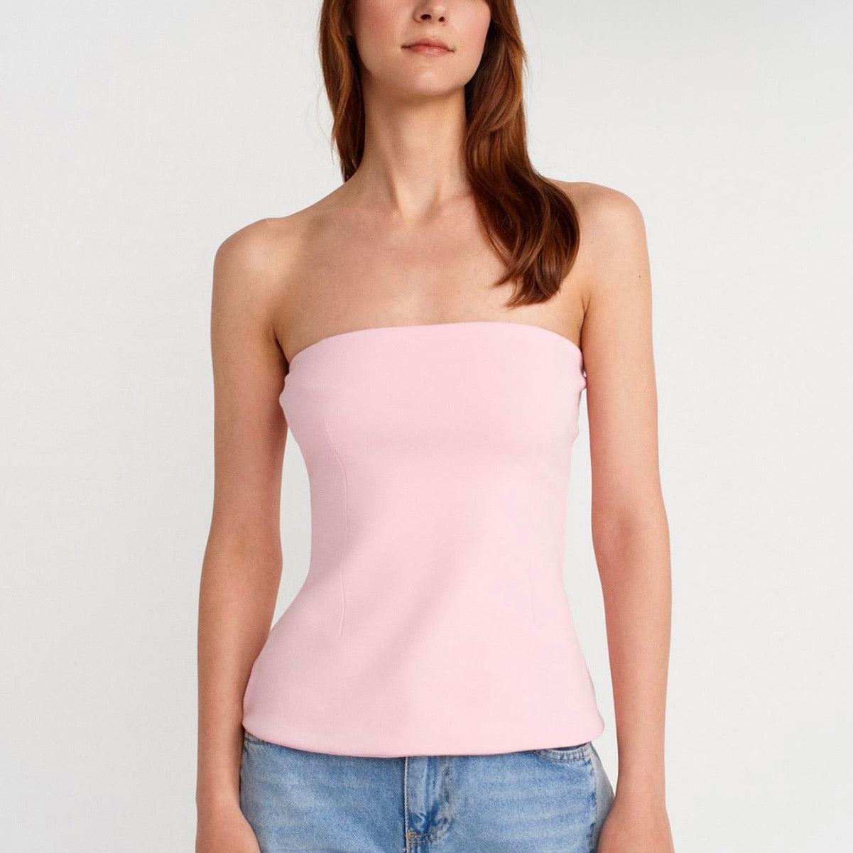 Pink Strapless Top