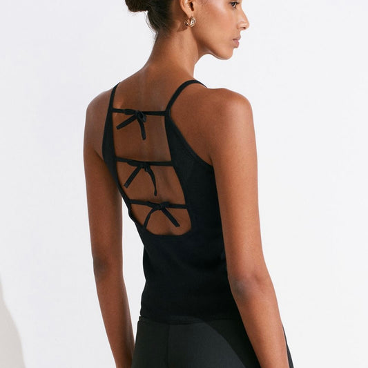Black Bows Backless Top