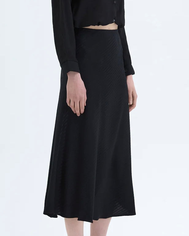 Black Satin Skirt