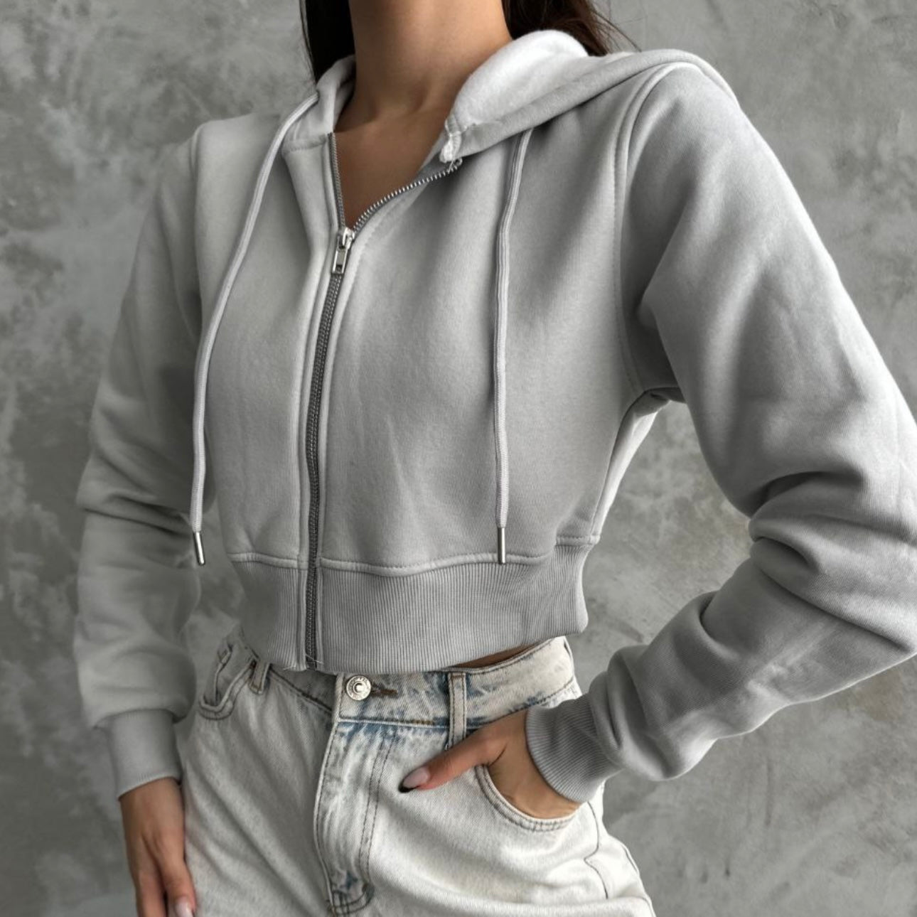 Cropped Hoodie Jacket