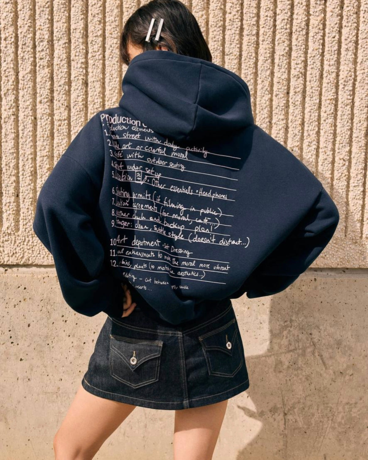 Navy Production Hoodie