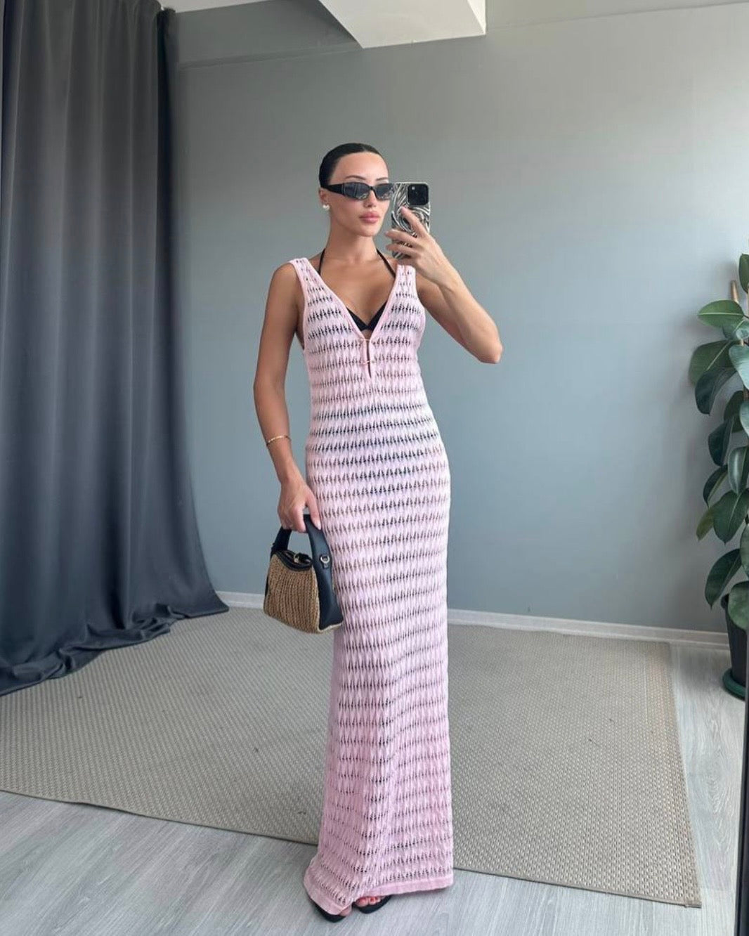 Pink Beachwear Cover up Dress