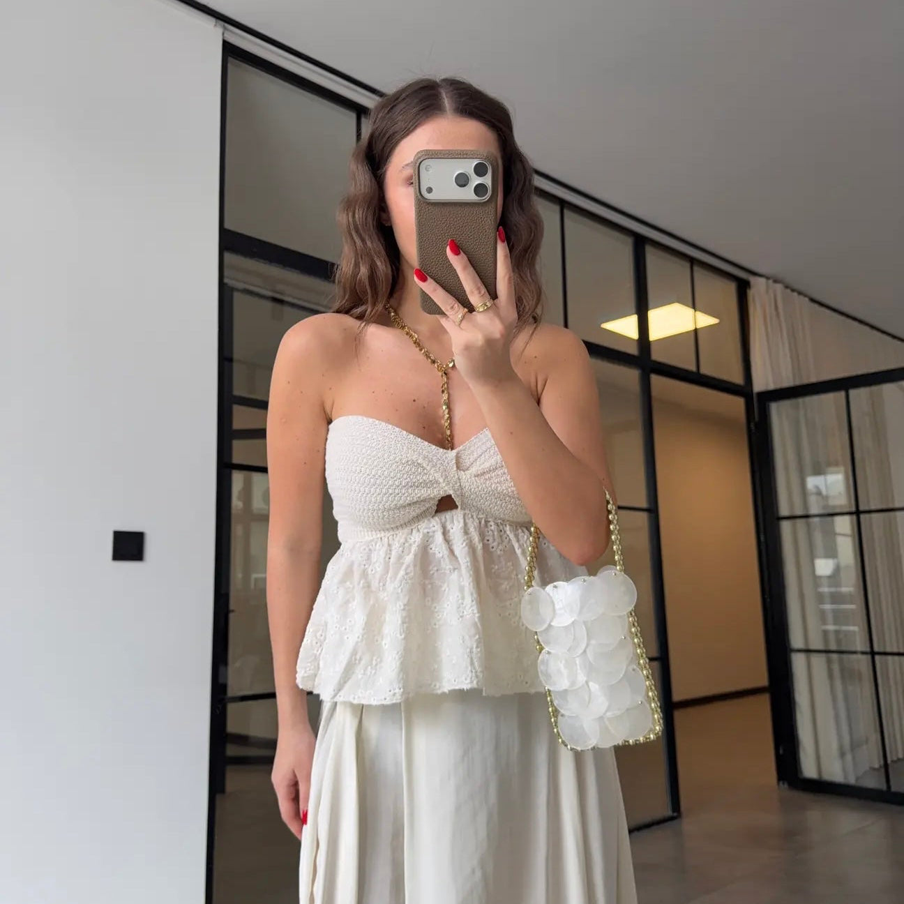Textured Peplum Tube Top