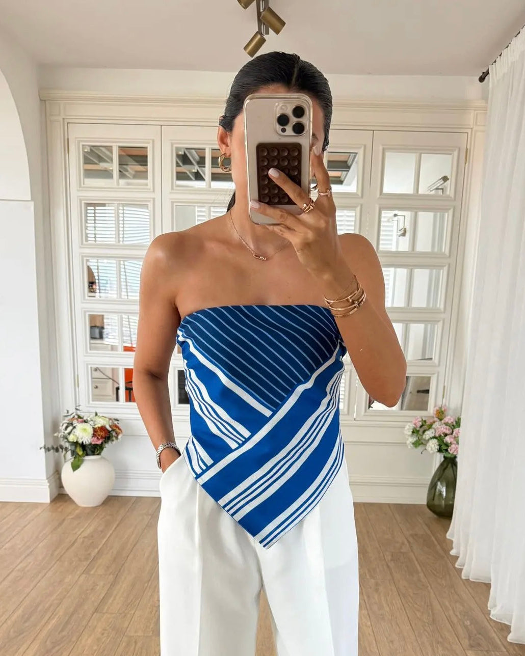 Blue Bandana Top