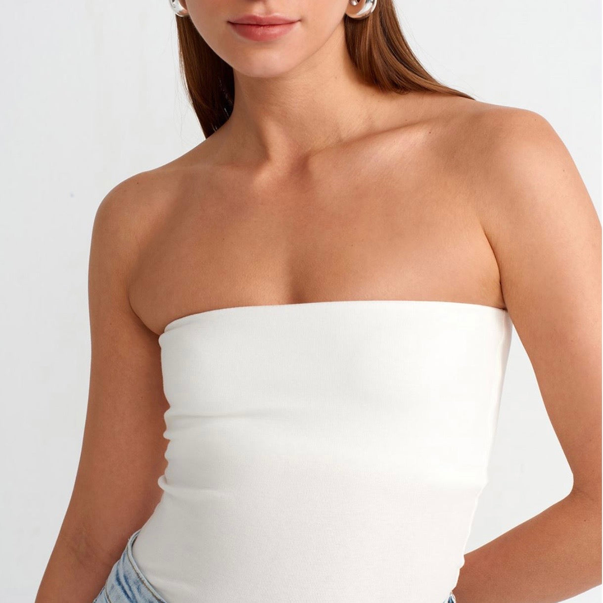 White Bandeau Top