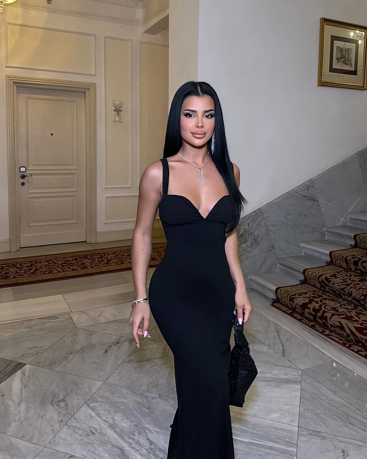 Black Maxi Dress With Cutout Detail