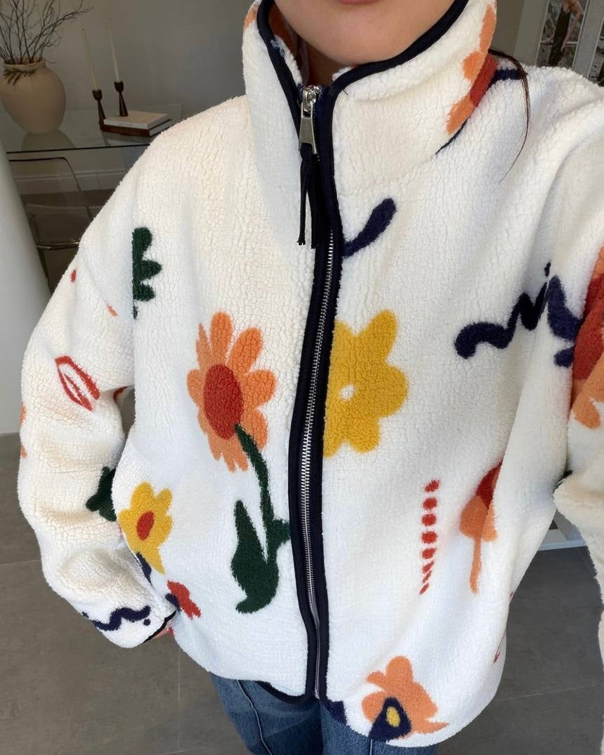 Colorful Teddy Sweater Jacket