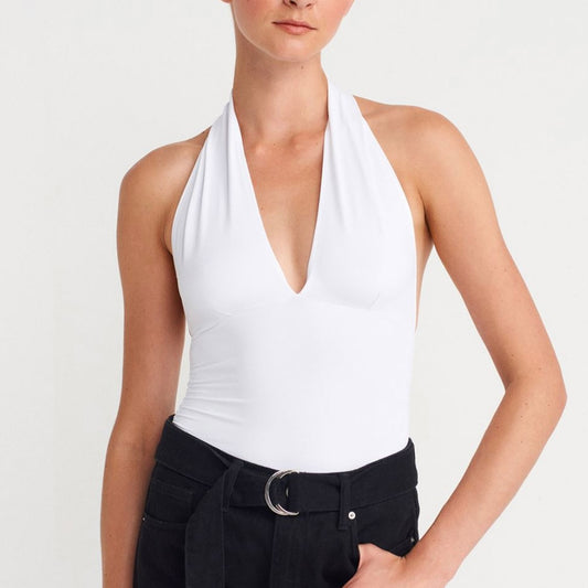 White Halter Top