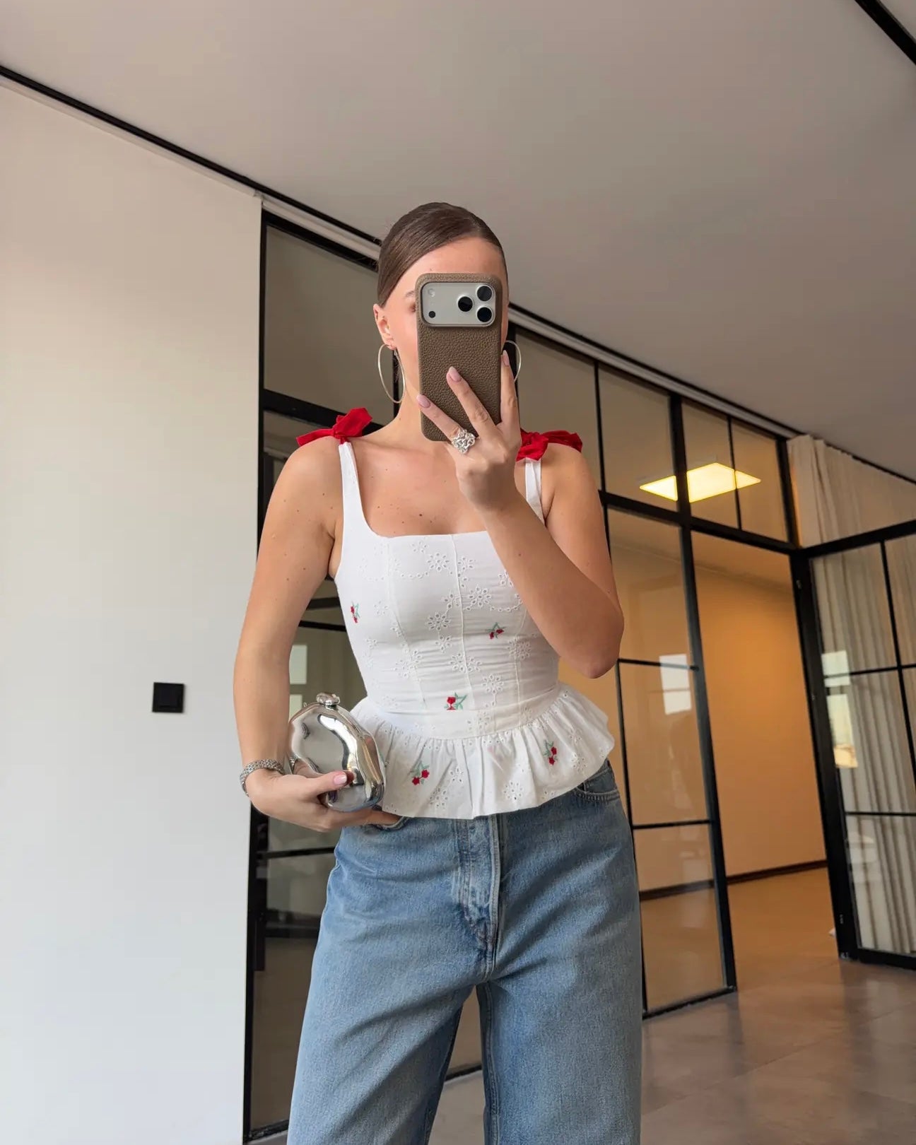 Embroidery Cherry Top