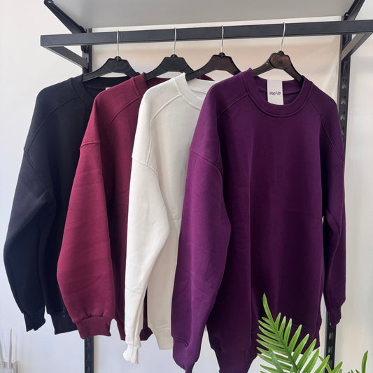 Plain Long Sweatshirts
