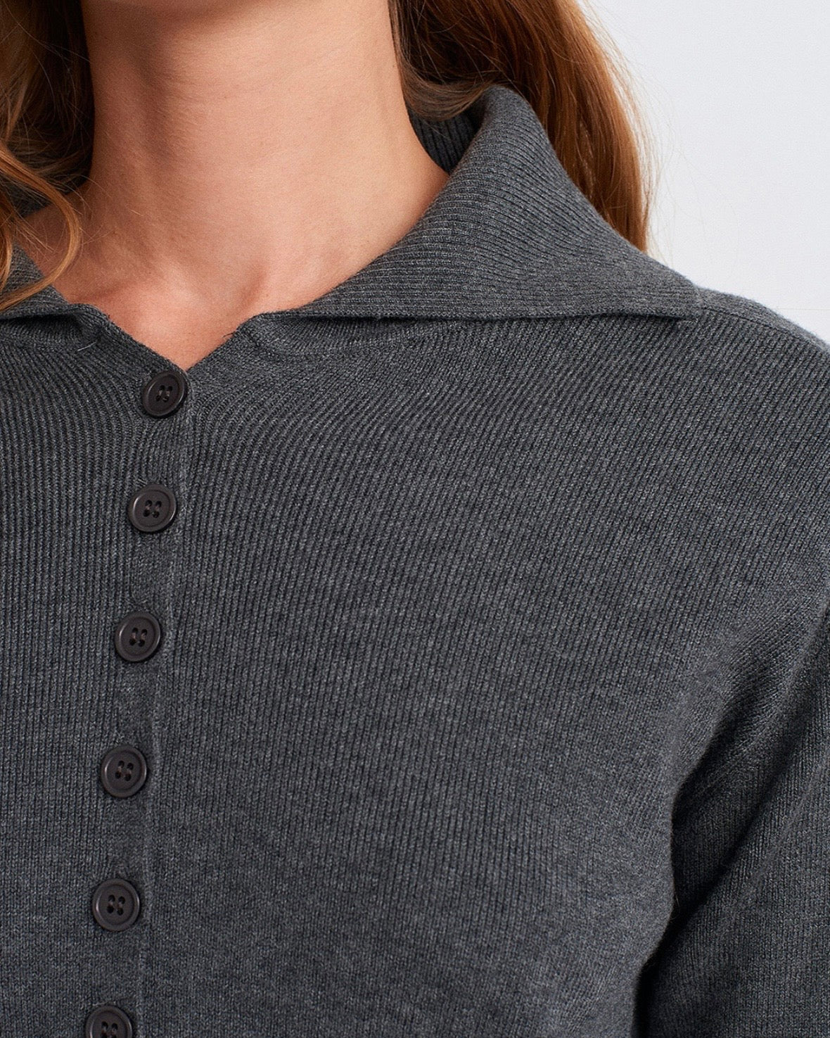Gray Button Up Sweater