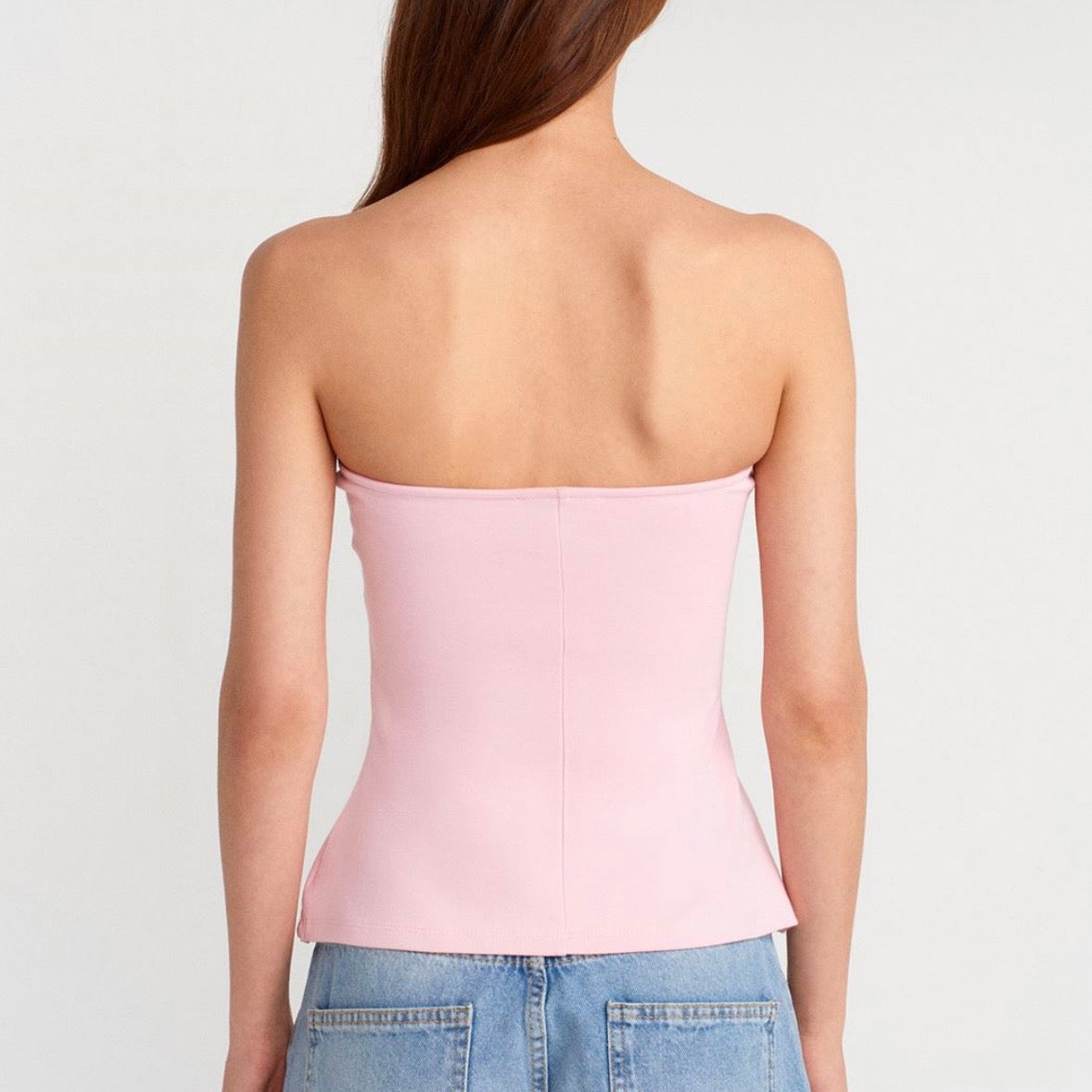 Pink Strapless Top