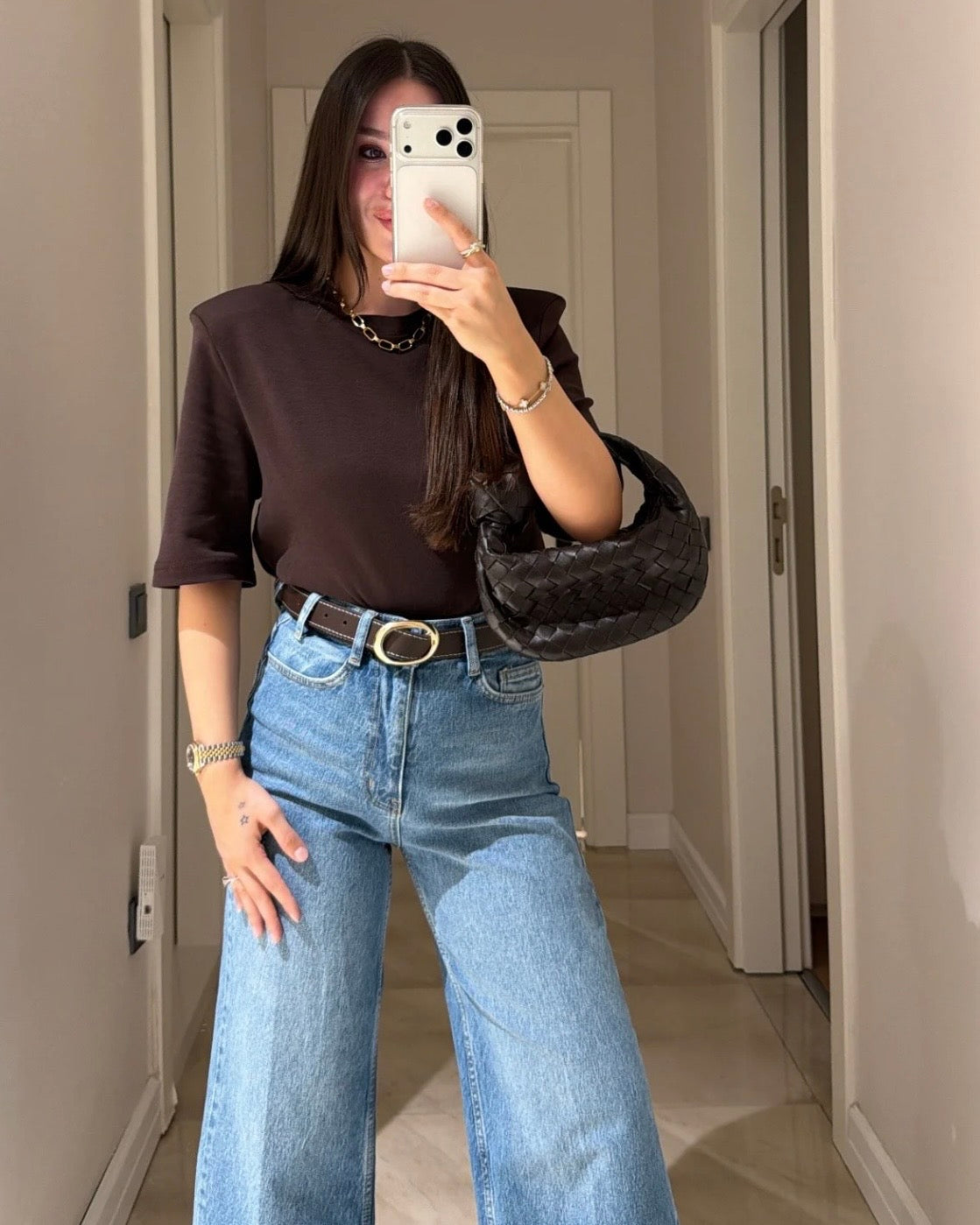 Blue Denim Pants With Belt
