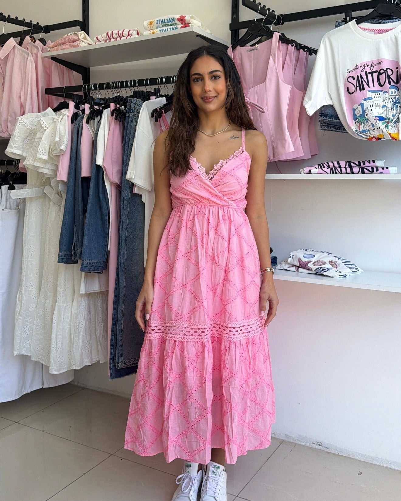 Pink Embroidered Dress