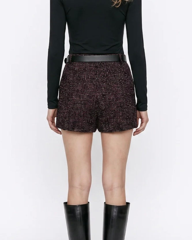 Black And Red Tweed Skort
