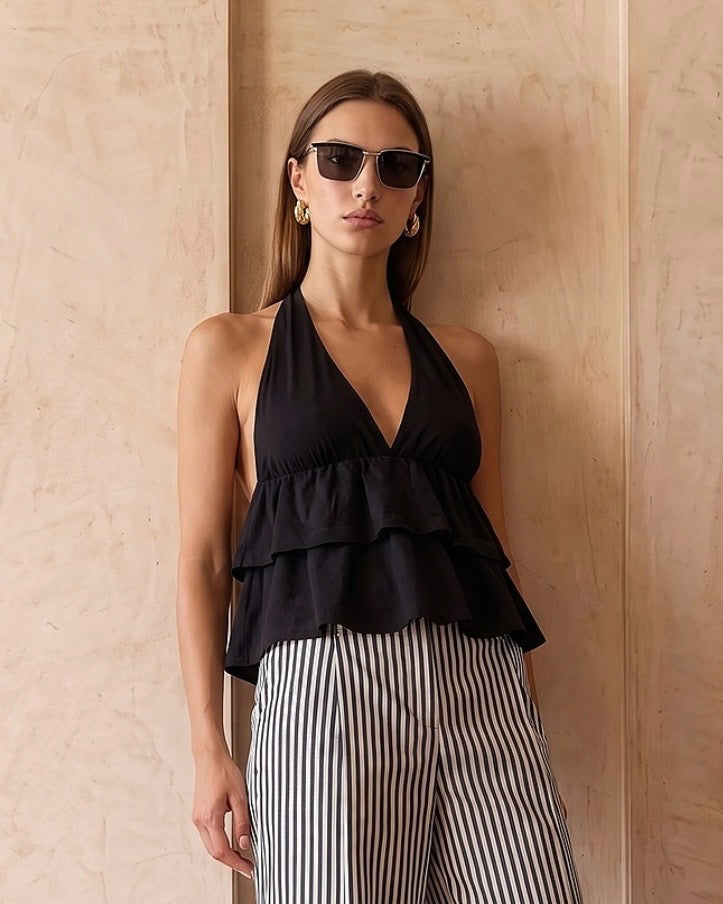 Black Ruffles Top